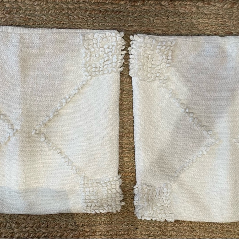 Zara White Textured Accent Pillows